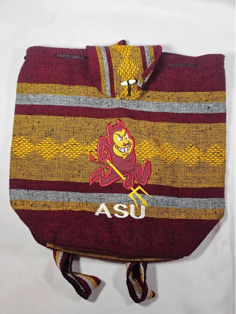 Vintage ASU Arizona State Sun Devils Woven Serape Backpack Sparky Logo